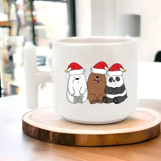 Yeni Yıl Yılbaşı Noel Tasarımlı T Kulp Seramik Kupa