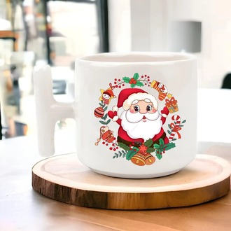 Yeni Yıl Yılbaşı Noel Tasarımlı T Kulp Seramik Kupa