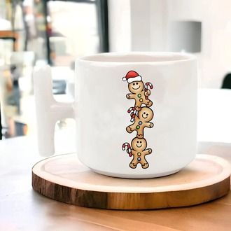 Yeni Yıl Yılbaşı Noel Tasarımlı T Kulp Seramik Kupa