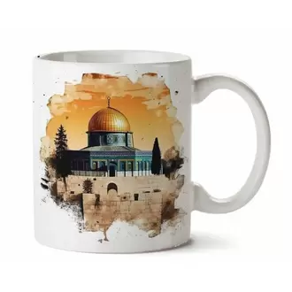 Mescid i Aksa Temalı Beyaz Kupa Bardak