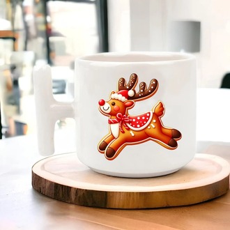 Yeni Yıl Yılbaşı Noel Tasarımlı T Kulp Seramik Kupa