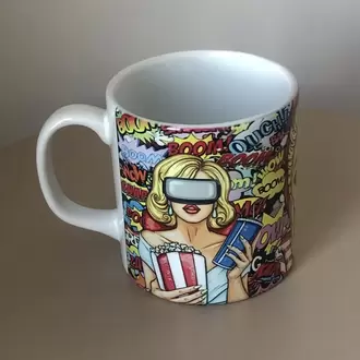 Seramik Beyaz Kupa - Pop Art