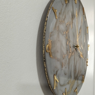 BEYAZ-BEJ/GOLD EPOKSİ DUVAR SAATİ