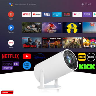 Taşınabilir Android Projeksiyon En Güncel Versiyon Wifi Destekli Akıllı Sinema Projektör HD