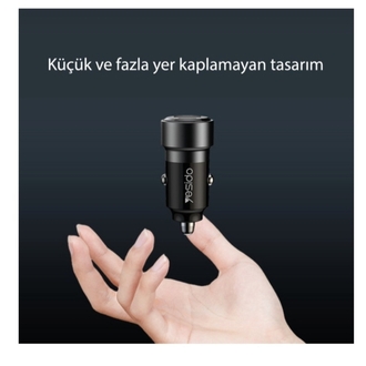Yesido Y55 1 Adet 30W Usb / 1 Adet 30W Type-C ve 60W Type-C to Type-C Araç Şarj