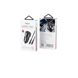 Yesido Y55 1 Adet 30W Usb / 1 Adet 30W Type-C ve 60W Type-C to Type-C Araç Şarj