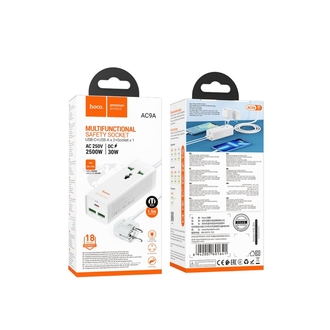 Hoco. AC9A 1.5M Talent 2 Adet USB 1 Adet Type-C 1 Adet Priz PD30W Şarj Aleti -