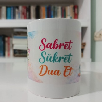 Kadın Çiçekli Sözlü Kupa Bardak