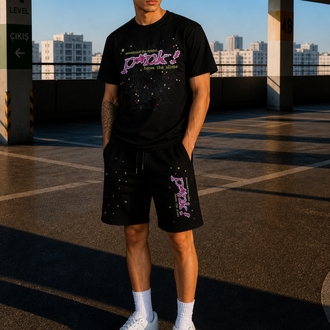 P*NK T-SHIRT ŞORT SET-SİYAH