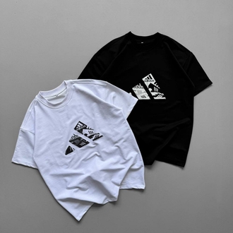 ÖN BASKILI OVERSIZE T-SHIRT-SİYAH