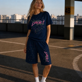 P*NK T-SHIRT ŞORT SET-LACİVERT