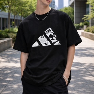 ÖN BASKILI OVERSIZE T-SHIRT-SİYAH