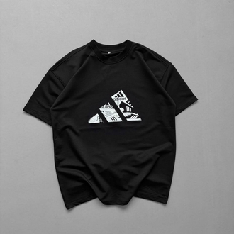 ÖN BASKILI OVERSIZE T-SHIRT-SİYAH