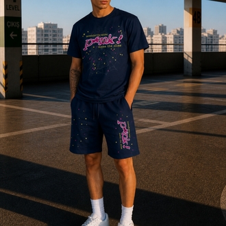 P*NK T-SHIRT ŞORT SET-LACİVERT