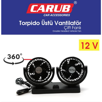 12 V TORPİDO ÜSTÜ ÇİFTLİ VANTİLATÖR
