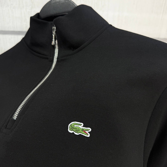 LACOSTE YARIM FERMUAR DOUBLE FACE SWEAT SİYAH