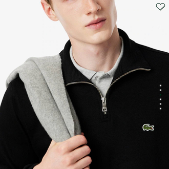 LACOSTE YARIM FERMUAR DOUBLE FACE SWEAT SİYAH