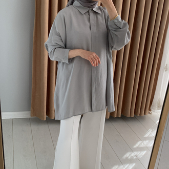 Nuss Basic Tencel Gri Gömlek
