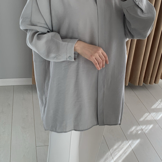 Nuss Basic Tencel Gri Gömlek