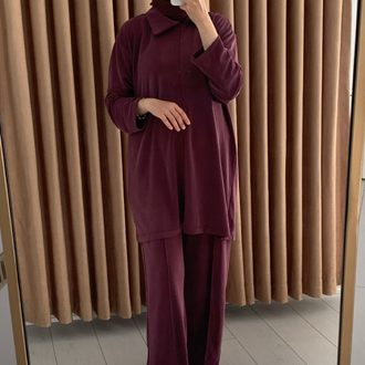 Pantolonlu Mürdüm Takım