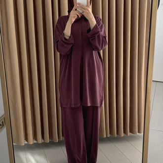 Pantolonlu Mürdüm Takım