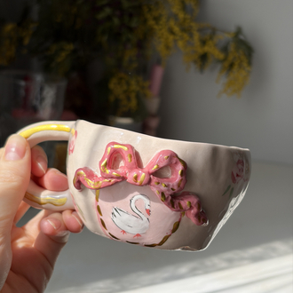 Kedi ve kuğu mug