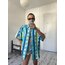 Ay Çiçeği Detalı Alman %100 Viscose Kimono Gömlek