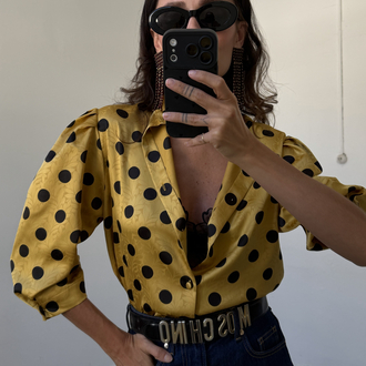 Sommermann Satin Touch Alman Polka Dotted Ceket Gömlek