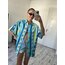 Ay Çiçeği Detalı Alman %100 Viscose Kimono Gömlek