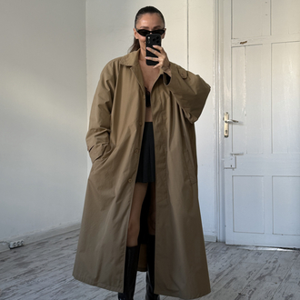 Novelti İtalyan 3 Mevsim Çıkarılabilir Kaşe Astar Detaylı Maxi Trenchcoat