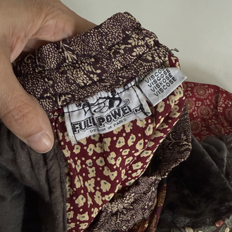 Full Power Paris Fransız %100 Viscose ve Kadife Patchwork Etek