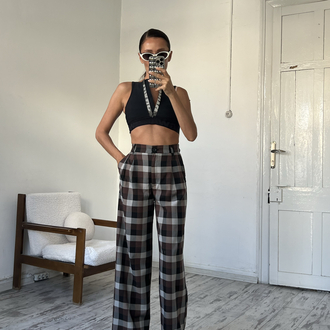 İngiliz Tartan 70s Style Premium Dokuma Pantolon