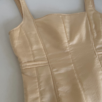 %100 İpek Yumuşak Tafta Kapitone Premium Korse Bluz