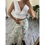 Alman Üretim Floral İnce Denim Harlem Pantolon