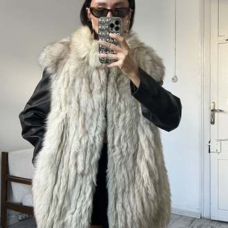 White Fox %100 Gerçek Kürk Ultra Yumuşak Ve Hafif Dokulu Yelek
