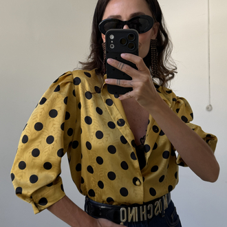 Sommermann Satin Touch Alman Polka Dotted Ceket Gömlek