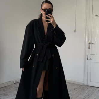 Ponte Royal %70 Merinos %10 Kaşmir İtalyan Exclusive Kuşaklı Kaşe Kaban