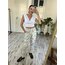 Alman Üretim Floral İnce Denim Harlem Pantolon
