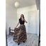 70s Dönem Floral Print Maxi Boy Premium Etek