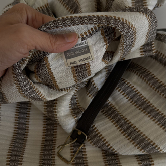 %100 Viscose Dokuma Kemer Detaylı Antika 70s Elbise