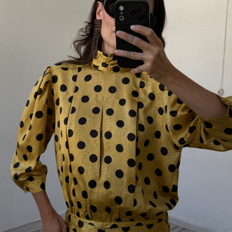 Sommermann Satin Touch Alman Polka Dotted Ceket Gömlek