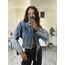 %100 Heavy Cotton Biker Crop Alman Denim Ceket