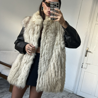 White Fox %100 Gerçek Kürk Ultra Yumuşak Ve Hafif Dokulu Yelek
