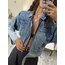 %100 Heavy Cotton Biker Crop Alman Denim Ceket