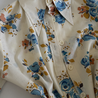 Orjinal 70s Dönem Cotton Blend Sovyet Yaka Gömlek