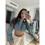 Tahtadolap Studio Vatkalı V Kesim Crop Denim Ceket