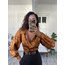 Ribol W. Tasarım Ürünü Silky Touch Gold Yaka Detaylı Bluz