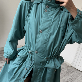 Alman Yaka ve Kapüşon Detaylı Tasarım Ürünü Maxi Trenchcoat