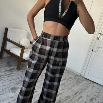 İngiliz Tartan 70s Style Premium Dokuma Pantolon
