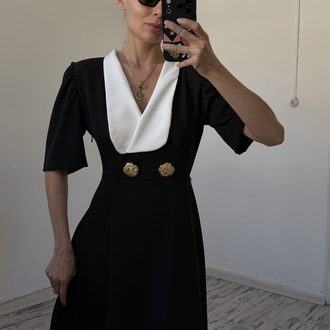 Maxi Yaka Fransız Re Edition Midi Elbise